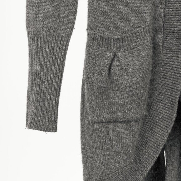 Brunello Cucinelli Grey Cashmere Fur-Trim-Hood Zip Cardigan - Picture 5 of 11